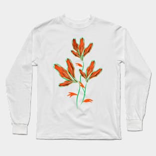 Fluorescent orange flowers Long Sleeve T-Shirt